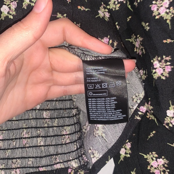 H&M | Floral Corset Top Size Large Brand New Black - Picture 6 of 8